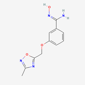 molecular formula C11H12N4O3 B1396334 (Z)-N'-hydroxy-3-((3-methyl-1,2,4-oxadiazol-5-yl)methoxy)benzimidamide CAS No. 1255791-18-4