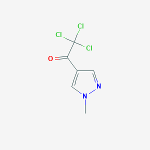 molecular formula C6H5Cl3N2O B1396335 2,2,2-Trichloro-1-(1-methylpyrazol-4-yl)ethanone CAS No. 1306739-49-0