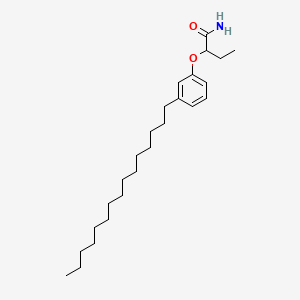 molecular formula C25H43NO2 B13963385 Butanamide, 2-(3-pentadecylphenoxy)- CAS No. 62609-89-6