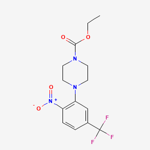 molecular formula C14H16F3N3O4 B1396340 Ethyl 4-[2-nitro-5-(trifluoromethyl)phenyl]piperazine-1-carboxylate CAS No. 1330750-58-7