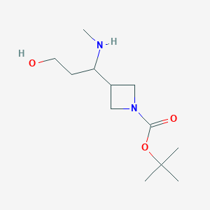 molecular formula C12H24N2O3 B13963412 tert-Butyl 3-(3-hydroxy-1-(methylamino)propyl)azetidine-1-carboxylate 