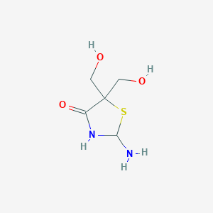 molecular formula C5H10N2O3S B1396344 2-Amino-5,5-bis(hydroxymethyl)-1,3-thiazolidin-4-one CAS No. 1313822-83-1