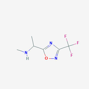 molecular formula C6H8F3N3O B1396346 N-甲基-1-[3-(三氟甲基)-1,2,4-噁二唑-5-基]乙胺 CAS No. 1306739-58-1
