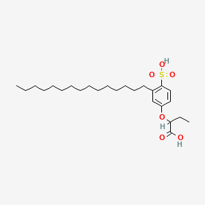 molecular formula C25H42O6S B13963469 Butanoic acid, 2-(3-pentadecyl-4-sulfophenoxy)- CAS No. 63512-58-3
