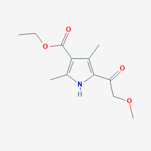 molecular formula C12H17NO4 B1396349 ethyl 5-(methoxyacetyl)-2,4-dimethyl-1H-pyrrole-3-carboxylate CAS No. 1306739-44-5