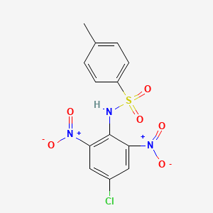 molecular formula C13H10ClN3O6S B13963502 Benzenesulfonamide, N-(4-chloro-2,6-dinitrophenyl)-4-methyl- CAS No. 32658-60-9