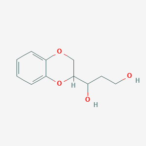 molecular formula C11H14O4 B13963507 1-(2,3-Dihydrobenzo[b][1,4]dioxin-2-yl)propane-1,3-diol 
