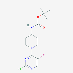 molecular formula C14H20ClFN4O2 B1396352 tert-Butyl [1-(2-chloro-5-fluoropyrimidin-4-yl)piperidin-4-yl]carbamate CAS No. 1338494-93-1