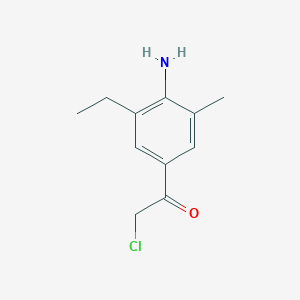 molecular formula C11H14ClNO B13963594 1-(4-Amino-3-ethyl-5-methylphenyl)-2-chloroethan-1-one CAS No. 693288-44-7