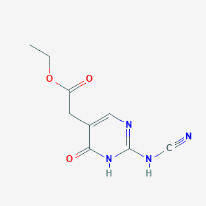 molecular formula C9H10N4O3 B1396361 乙基[2-(氰基氨基)-4-羟基嘧啶-5-基]乙酸酯 CAS No. 1338494-91-9