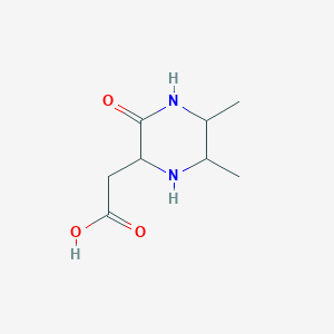 molecular formula C8H14N2O3 B13963623 (5,6-Dimethyl-3-oxopiperazin-2-YL)acetic acid CAS No. 405214-39-3
