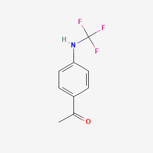 molecular formula C9H8F3NO B13963688 1-(4-((Trifluoromethyl)amino)phenyl)ethanone 