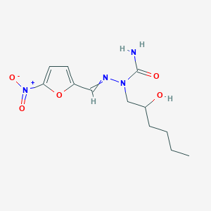 molecular formula C12H18N4O5 B13963706 1-(2-Hydroxyhexyl)-1-[(5-nitrofuran-2-yl)methylideneamino]urea CAS No. 52926-52-0