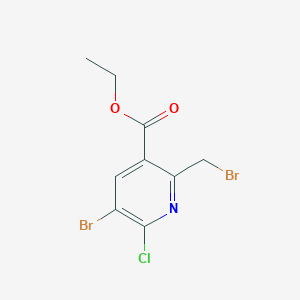 molecular formula C9H8Br2ClNO2 B13963734 Ethyl 5-bromo-2-(bromomethyl)-6-chloronicotinate 