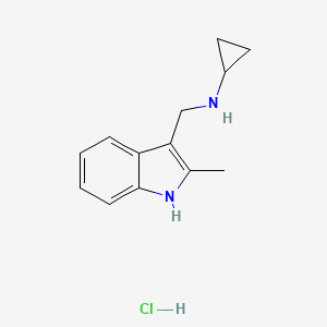 molecular formula C13H17ClN2 B1396374 N-[(2-Methyl-1H-indol-3-yl)methyl]-cyclopropanamine hydrochloride CAS No. 1332530-30-9