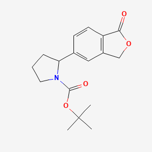 molecular formula C17H21NO4 B13963743 tert-Butyl 2-(1-oxo-1,3-dihydroisobenzofuran-5-yl)pyrrolidine-1-carboxylate 