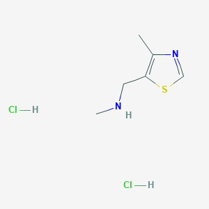 molecular formula C6H12Cl2N2S B1396375 甲基[(4-甲基-1,3-噻唑-5-基)甲基]胺二盐酸盐 CAS No. 1332528-67-2