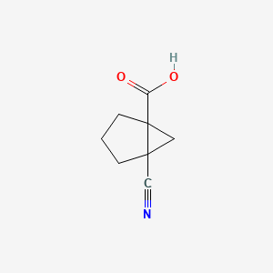 molecular formula C8H9NO2 B13963772 5-Cyanobicyclo[3.1.0]hexane-1-carboxylic acid CAS No. 25090-49-7