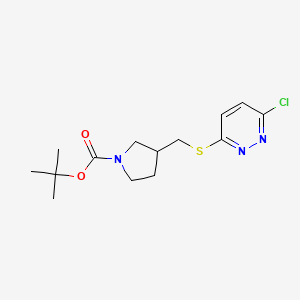molecular formula C14H20ClN3O2S B13963810 3-(6-Chloro-pyridazin-3-ylsulfanylmethyl)-pyrrolidine-1-carboxylic acid tert-butyl ester 