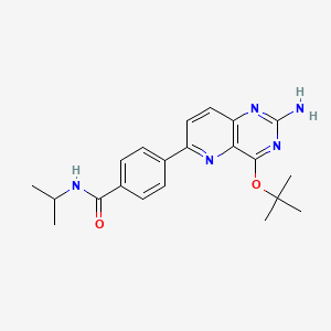 molecular formula C21H25N5O2 B13963811 4-(2-Amino-4-tert-butoxy-pyrido[3,2-d]pyrimidin-6-yl)-n-isopropyl-benzamide 