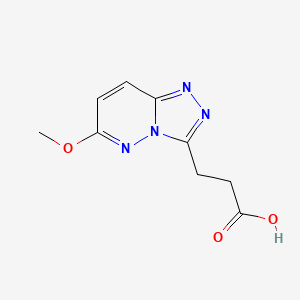 molecular formula C9H10N4O3 B1396394 3-(6-Methoxy-[1,2,4]triazolo[4,3-b]pyridazin-3-yl)propanoic acid CAS No. 1322604-60-3