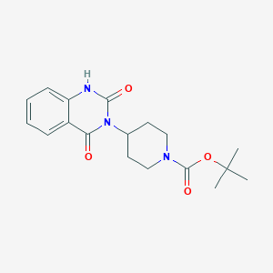 molecular formula C18H23N3O4 B1396397 tert-butyl 4-(2,4-dioxo-1,4-dihydroquinazolin-3(2H)-yl)piperidine-1-carboxylate CAS No. 1281199-80-1