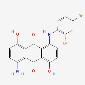 molecular formula C20H12Br2N2O4 B13963972 9,10-Anthracenedione, 1-amino-5-[(2,4-dibromophenyl)amino]-4,8-dihydroxy- CAS No. 51889-17-9