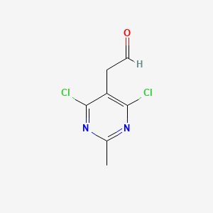 molecular formula C7H6Cl2N2O B1396398 2-(4,6-二氯-2-甲基嘧啶-5-基)乙醛 CAS No. 474656-37-6