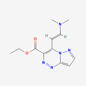 molecular formula C12H15N5O2 B1396399 ethyl 4-[(E)-2-(dimethylamino)vinyl]pyrazolo[5,1-c][1,2,4]triazine-3-carboxylate CAS No. 1306753-56-9