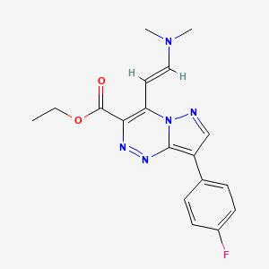 molecular formula C18H18FN5O2 B1396400 ethyl 4-[(E)-2-(dimethylamino)vinyl]-8-(4-fluorophenyl)pyrazolo[5,1-c][1,2,4]triazine-3-carboxylate CAS No. 1306753-76-3