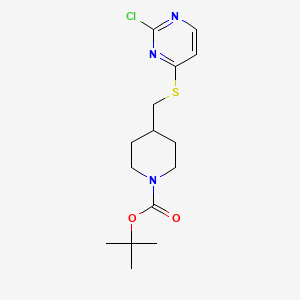 molecular formula C15H22ClN3O2S B13964016 4-(2-Chloro-pyrimidin-4-ylsulfanylmethyl)-piperidine-1-carboxylic acid tert-butyl ester 