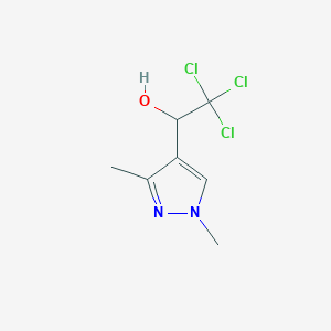 molecular formula C7H9Cl3N2O B1396403 2,2,2-Trichloro-1-(1,3-dimethyl-1H-pyrazol-4-yl)ethanol CAS No. 1338495-32-1