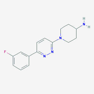 molecular formula C15H17FN4 B1396406 1-[6-(3-Fluorophenyl)pyridazin-3-yl]piperidin-4-amine CAS No. 1338674-66-0