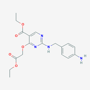 molecular formula C18H22N4O5 B13964068 Ethyl 2-((4-aminobenzyl)amino)-4-(2-ethoxy-2-oxoethoxy)pyrimidine-5-carboxylate 