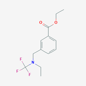 molecular formula C13H16F3NO2 B13964076 Ethyl 3-((ethyl(trifluoromethyl)amino)methyl)benzoate 