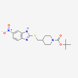 molecular formula C18H24N4O4S B13964084 4-(5-Nitro-1H-benzoimidazol-2-ylsulfanylmethyl)-piperidine-1-carboxylic acid tert-butyl ester 