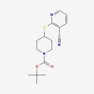 molecular formula C16H21N3O2S B13964085 4-(3-Cyano-pyridin-2-ylsulfanyl)-piperidine-1-carboxylic acid tert-butyl ester 