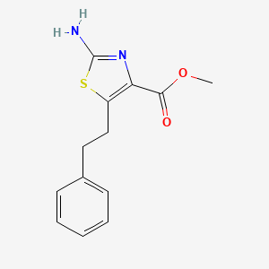 molecular formula C13H14N2O2S B1396413 Methyl 2-amino-5-(2-phenylethyl)-1,3-thiazole-4-carboxylate CAS No. 710348-76-8