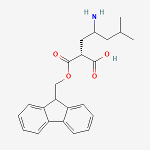 molecular formula C23H27NO4 B13964187 (2R)-4-amino-2-(9H-fluoren-9-ylmethoxycarbonyl)-6-methylheptanoic acid 