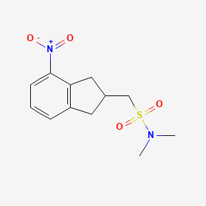 molecular formula C12H16N2O4S B13964189 N,N-dimethyl-1-(4-nitro-2,3-dihydro-1H-inden-2-yl)methanesulfonamide 
