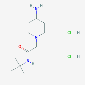 molecular formula C11H25Cl2N3O B1396421 2-(4-aminopiperidin-1-yl)-N-(tert-butyl)acetamide dihydrochloride CAS No. 1332531-47-1