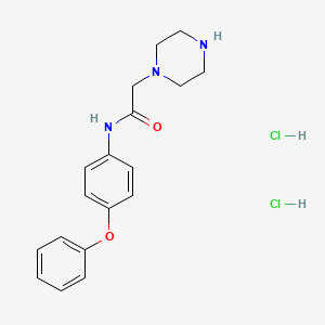 molecular formula C18H23Cl2N3O2 B1396423 N-(4-phenoxyphenyl)-2-piperazin-1-ylacetamide dihydrochloride CAS No. 1257853-00-1