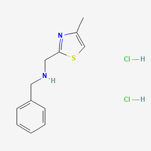 molecular formula C12H15ClN2S B1396425 N-benzyl-1-(4-methyl-1,3-thiazol-2-yl)methanamine dihydrochloride CAS No. 1332530-26-3