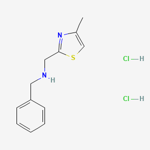 molecular formula C12H16Cl2N2S B1396425 N-benzyl-1-(4-methyl-1,3-thiazol-2-yl)methanamine dihydrochloride CAS No. 1332530-26-3