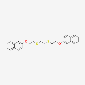 molecular formula C26H26O2S2 B13964269 ETHANE, 1,2-BIS(beta-(beta-NAPHTHOXY)ETHYLTHIO)- CAS No. 63938-34-1
