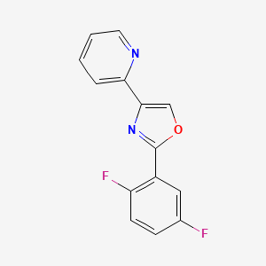 molecular formula C14H8F2N2O B13964271 Pyridine, 2-[2-(2,5-difluorophenyl)-4-oxazolyl]- CAS No. 502422-35-7
