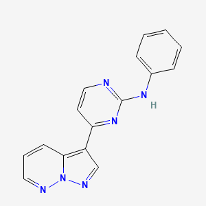 molecular formula C16H12N6 B13964293 Pyrazolo[1,5-b]pyridazine deriv. 16 