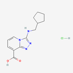 molecular formula C13H17ClN4O2 B1396430 3-[(Cyclopentylmethyl)amino][1,2,4]triazolo-[4,3-a]pyridine-8-carboxylic acid hydrochloride CAS No. 1332528-61-6