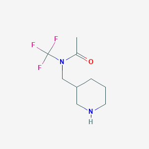 molecular formula C9H15F3N2O B13964308 N-(piperidin-3-ylmethyl)-N-(trifluoromethyl)acetamide 