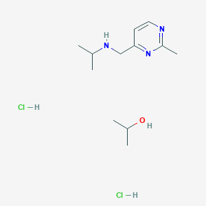 molecular formula C12H25Cl2N3O B1396433 N-[(2-methylpyrimidin-4-yl)methyl]propan-2-amine;propan-2-ol;dihydrochloride CAS No. 1452516-78-7